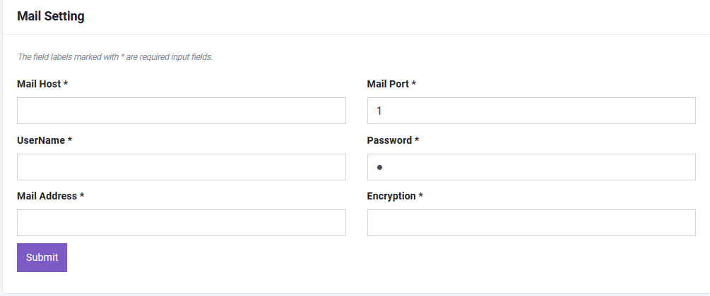 Mail Server Settings